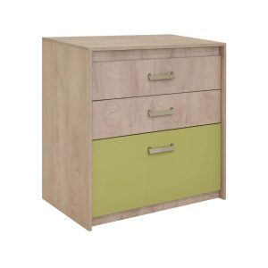 Συρταριέρα Kinder 3F premium δρυς/ λαχανί 96,1x52x94,3