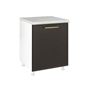 Επιδαπέδιο ντουλάπι με 1 πόρτα κουζίνας Alba D60 1V Γκρι ανθρακί 60x60x85εκ.