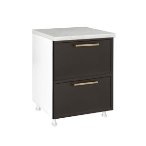 Επιδαπέδια συρταριέρα κουζίνας Alba D60 2F PL BOX Γκρι ανθρακί 60x60x85εκ.