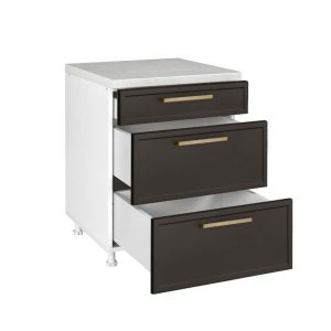 Επιδαπέδια συρταριέρα κουζίνας Alba D60 3F B Γκρι ανθρακί 60x60x85εκ.