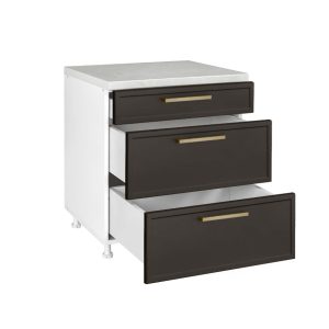 Επιδαπέδια συρταριέρα κουζίνας Alba D80 3F B Γκρι ανθρακί 80x60x85εκ.