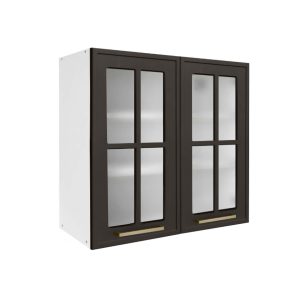 Επιτοίχια βιτρίνα κουζίνας Alba V80S Γκρι ανθρακί 80x31x72εκ.