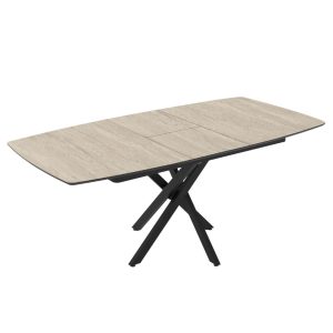 Επεκτεινόμενο τραπέζι δείπνου FILIS traverten 145+40x90x76