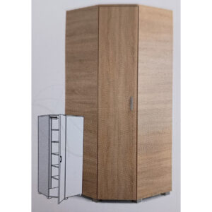 Ανοιγόμενη γωνιακή ντουλάπα τύπου φυσούνα MILANO δρυς 85x57x205