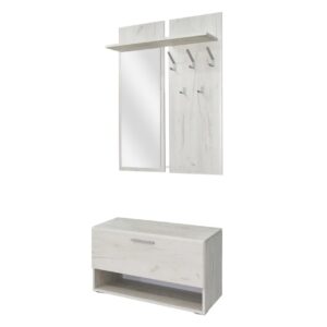 Έπιπλο εισόδου με καθρέφτη DONATELO δρυς πάγου 90x37x209