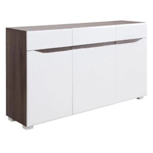 Μπουφές κομότα VENETO V160 tobacco/ λευκό γυαλιστερό 160x43x90