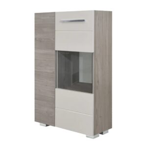 Επιδαπέδια βιτρίνα BARCELONA nordic δρυς/ άμμου γυαλιστερό 65x32x103