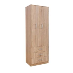 Ανοιγόμενη ντουλάπα τύπου φυσούνα με 3 συρτάρια FORTUNA F75 δρυς 75x52x222