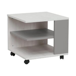 Τροχήλατο τραπεζάκι Numero Λευκός δρυς/ γκρι 45x45x43