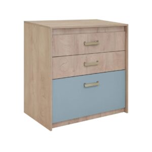 Συρταριέρα Kinder 3F premium δρυς/ μπλε παστέλ 96,1x52x94,3