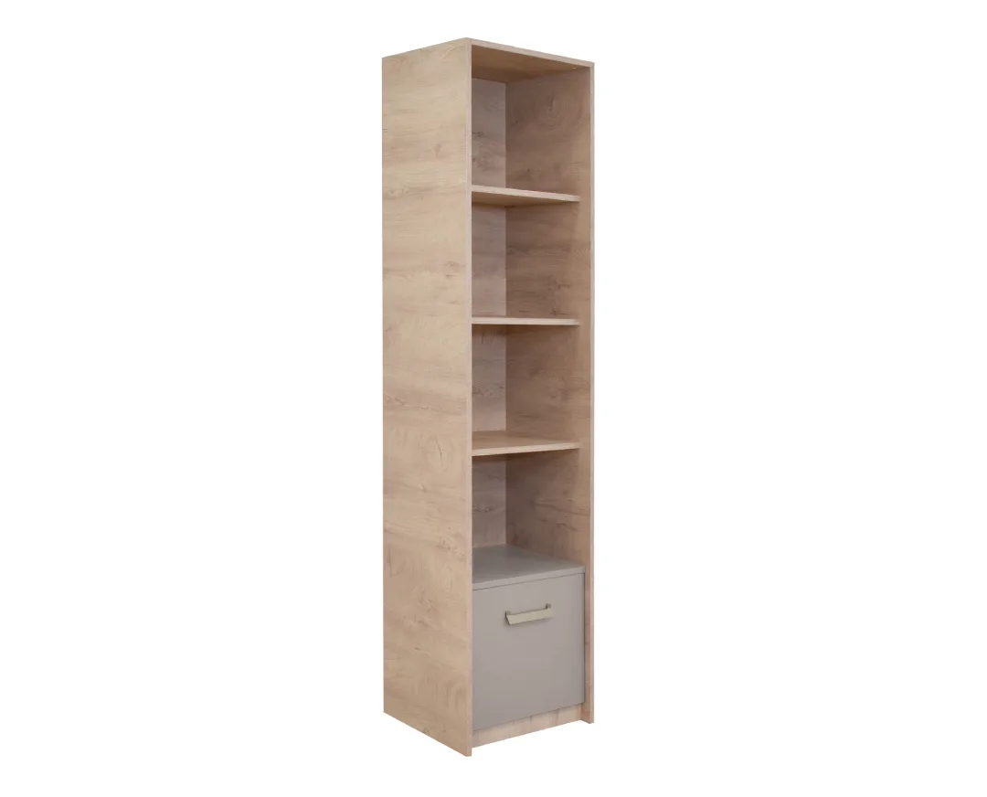 Βιτρίνα στήλη βιβλιοθήκη Kinder 1V premium δρυς/ άμμου 50x42x203