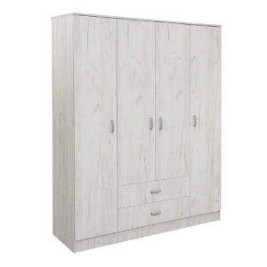 Ανοιγόμενη ντουλάπα με 2 συρτάρια IVA 4K2F δρυς πάγου 163,5x53x200