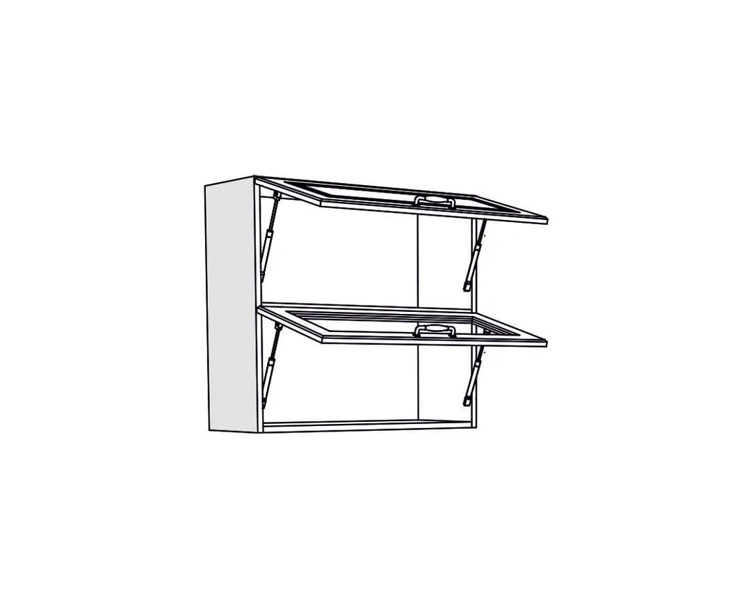 Επιτοίχιο ντουλάπι κουζίνας σπαστό RUSTIC VH80 B rustic λευκό 80x31x72 - Image 2