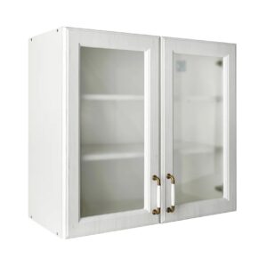 Επιτοίχια βιτρίνα κουζίνας RUSTIC V80 S rustic λευκό 80x31x72
