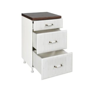 Επιδαπέδια συρταριέρα κουζίνας RUSTIC D40 3F B rustic λευκό 40x60x85