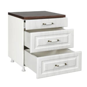 Επιδαπέδια συρταριέρα κουζίνας RUSTIC D80 3F B rustic λευκό 80x60x85