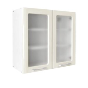 Επιτοίχια βιτρίνα κουζίνας IN MDF V80 S Μπεζ γυαλιστερό 80x31x72εκ.