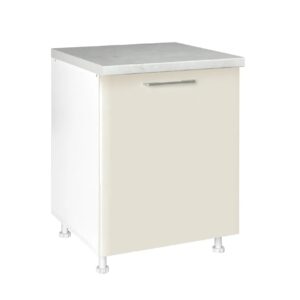 Επιδαπέδιο ντουλάπι με 1 πόρτα κουζίνας IN MDF D60 1V Μπεζ γυαλιστερό 60x60x85εκ.