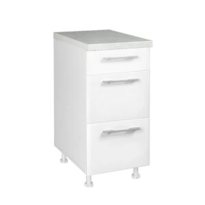 Επιδαπέδια συρταριέρα κουζίνας IN MDF D40 3F B Λευκό γυαλιστερό 40x60x85εκ.