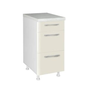 Επιδαπέδια συρταριέρα κουζίνας IN MDF D40 3F B Μπεζ γυαλιστερό 40x60x85εκ.