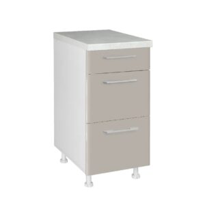 Επιδαπέδια συρταριέρα κουζίνας IN MDF D40 3F B Cashmere γυαλιστερό 40x60x85εκ.