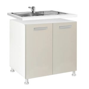 Επιδαπέδιο ντουλάπι νεροχύτη κουζίνας In D80 S Άμμου 80x60x85εκ.