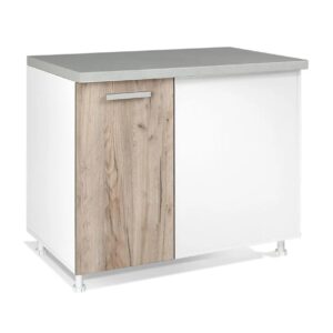 Επιδαπέδιο γωνιακό ντουλάπι κουζίνας In DU100 Γκρι δρυς 100x60x85εκ.