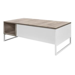 Τραπέζι σαλονιού με σερβιτόρο PEGAZ γκρι δρυς/ λευκό 105x55x38