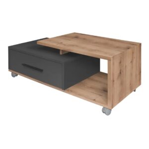 Τραπέζι σαλονιού με συρτάρι LEO artisan/ γκρι 110x50x41