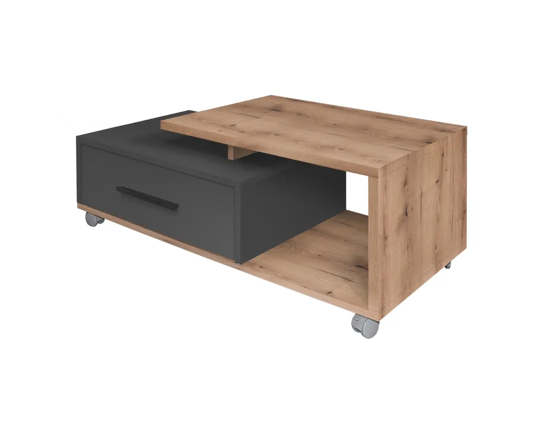 Τραπέζι σαλονιού με συρτάρι LEO artisan/ γκρι 110x50x41