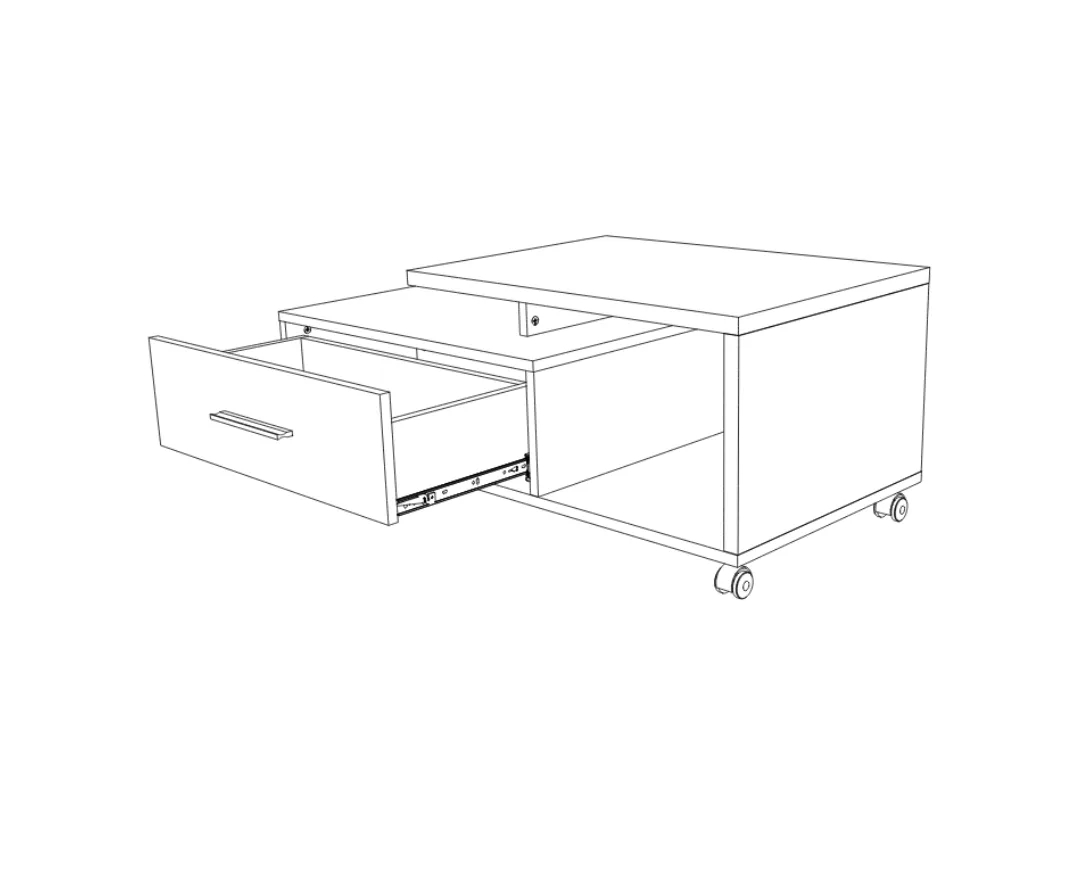 Τραπέζι σαλονιού με συρτάρι LEO artisan/ γκρι 110x50x41 - Image 2