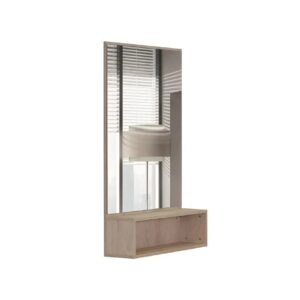 Επιτοίχιο ράφι με καθρέφτη LEONIDAS 80 premium δρυς 80x20x123