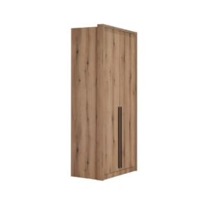 Ανοιγόμενη ντουλάπα με 2 εσωτερικά συρτάρια KALIOPA 2V2F artisan/ γκρι 100x54,5x215,5