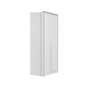 Ανοιγόμενη ντουλάπα με 2 εσωτερικά συρτάρια KALIOPA 2V2F premium δρυς/ λευκό 100x54,5x215,5