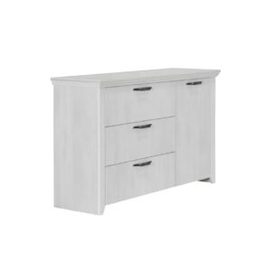 Κομότα συρταριέρα με 3 συρτάρια Rustic 1V3F rustic λευκό 136,5x41x84