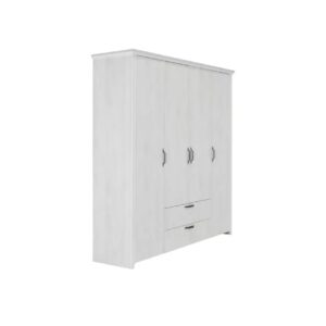 Ανοιγόμενη ντουλάπα με 2 συρτάρια RUSTIC 4V2F rustic λευκό 216x58x220