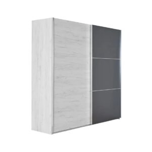 Συρόμενη ντουλάπα με μηχανισμό βαρέως τύπου AP 230 δρυς πάγου/ ανθρακί 229x64x221,5