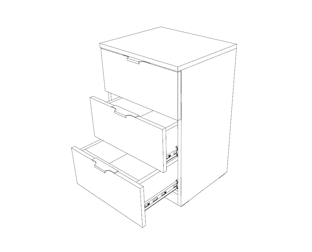 Κομοδίνο με 3 συρτάρια ELEGANCE 3F λευκό γυαλιστερό 45x38x67 - Image 2