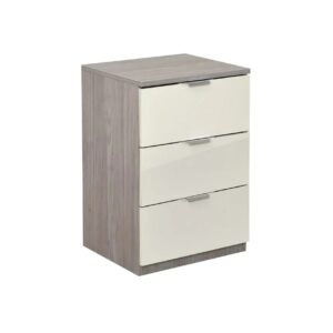 Κομοδίνο με 3 συρτάρια ELEGANCE 3F nordic δρυς/ άμμου γυαλιστερό 45x38x67