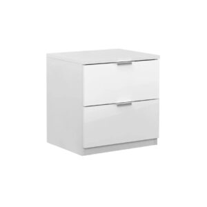 Κομοδίνο με 2 συρτάρια ELEGANCE 2F λευκό γυαλιστερό 45x38x46,5