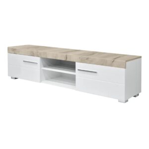 Έπιπλο TV BARCELONA γκρι δρυς/ λευκό γυαλιστερό 180x40x45,5