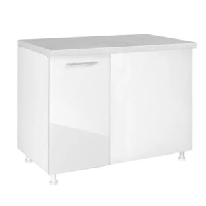 Επιδαπέδιο γωνιακό ντουλάπι κουζίνας IN MDF DU100 Λευκό γυαλιστερό 100x60x85εκ.