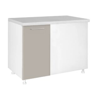 Επιδαπέδιο γωνιακό ντουλάπι κουζίνας IN MDF DU100 Cashmere γυαλιστερό 100x60x85εκ.
