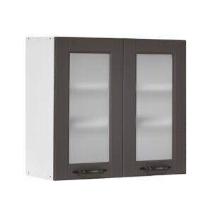 Επιτοίχια βιτρίνα κουζίνας CONTEMPO V80 S Γκρι ανθρακί 80x31x72εκ.