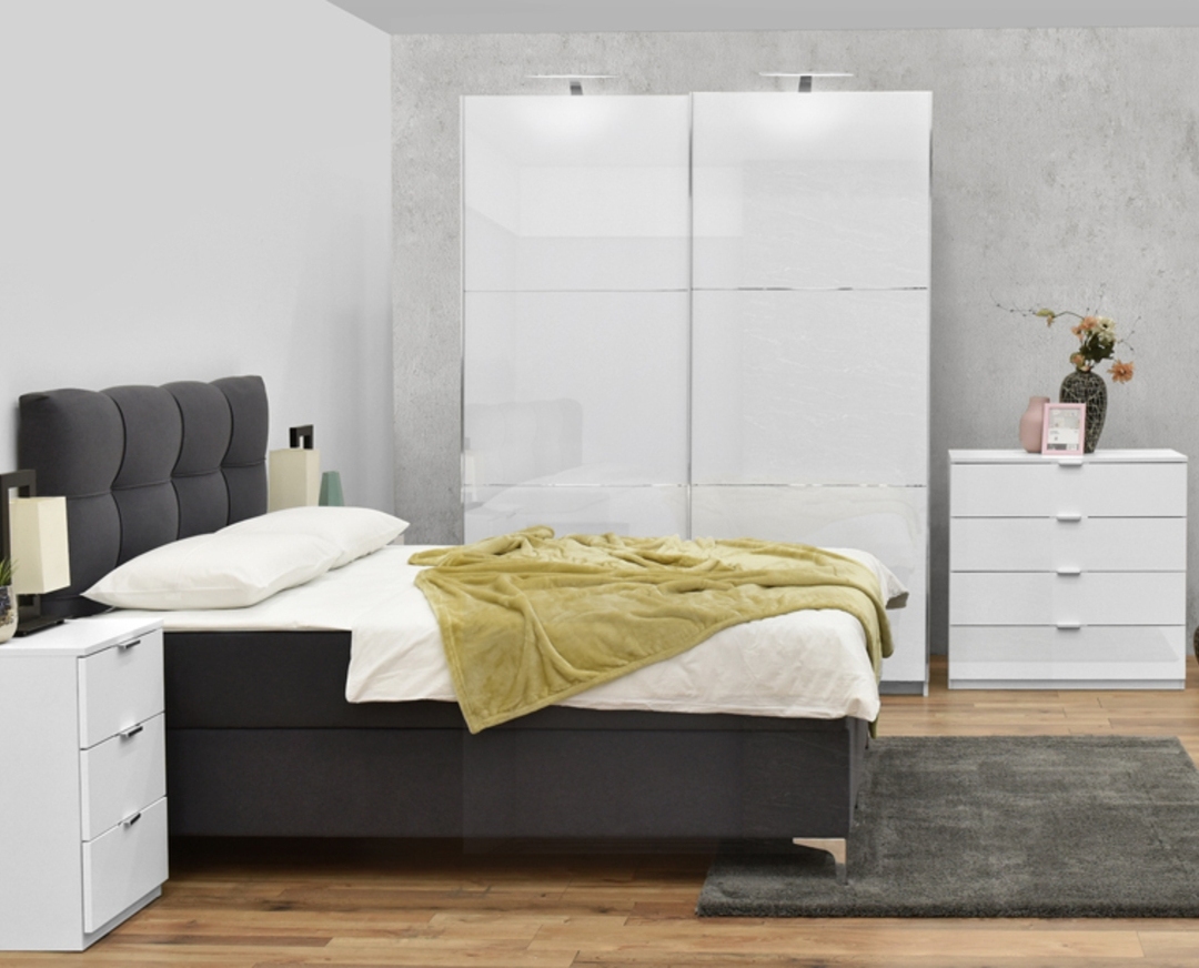 Συρταριέρα ELEGANCE 4F λευκό γυαλιστερό 90x48x87 - Image 2