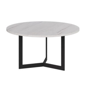 Τραπέζι σαλονιού SATURN Φ80 λευκό μάρμαρο 80x42