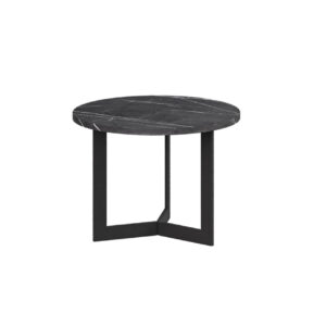 Τραπέζι σαλονιού SATURN Φ50 μαύρο μάρμαρο 50x37