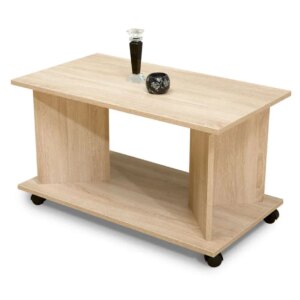 Τροχήλατο τραπέζι σαλονιού HERMES δρυς 90x50x50