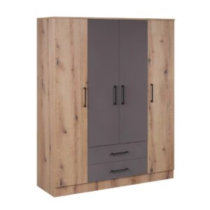 Ανοιγόμενη ντουλάπα με 2 συρτάρια IVA 4K2F artisan/ γκρι 163,5x53x200