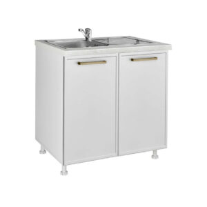 Επιδαπέδιο ντουλάπι νεροχύτη κουζίνας Alba D80 S Λευκό 80x60x85εκ.